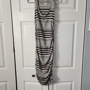 Converse Gray and Black Striped Midi Dress